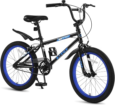 20 Inch Kids Bike for Boys Aged 7-12, BMX-Style Boys Bike for Kids, Lightweight Childrens Bicycles, Kids Bicycles with Front and Rear Brakes, Adjustable Seat, Kickstand