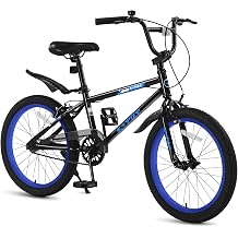 20/24 Inch Kids Bike for Boys Aged 6-14, Freestyle BMX-Style Boys Bike for Kids, Lightweight Kid Bicycle Beginner Level Rider with Adjustable Seat & Kickstand