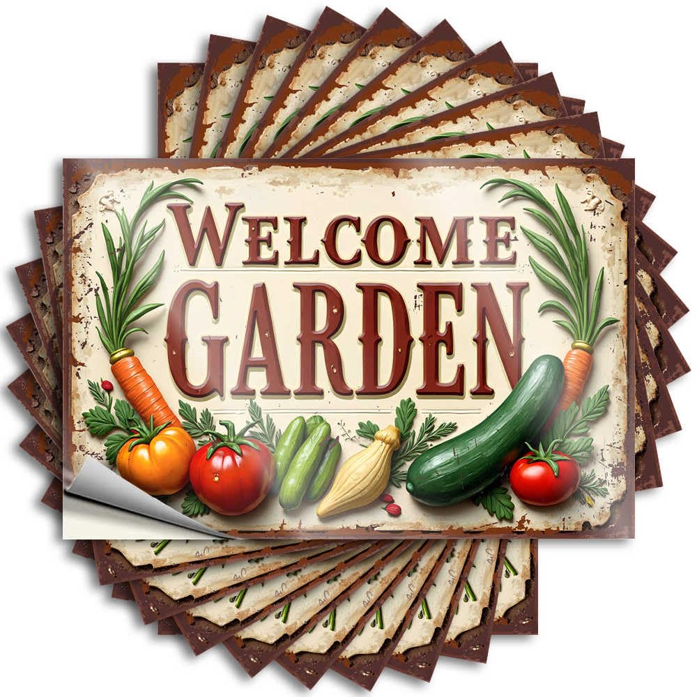 Stickers Must Custom Stickers, Garage Waterproof Welcome to Our Vibrant Vegetable Garden! for Hydro Flask | Snarky Vinyl Decals for Tiki Holiday Gift(6X9CM)