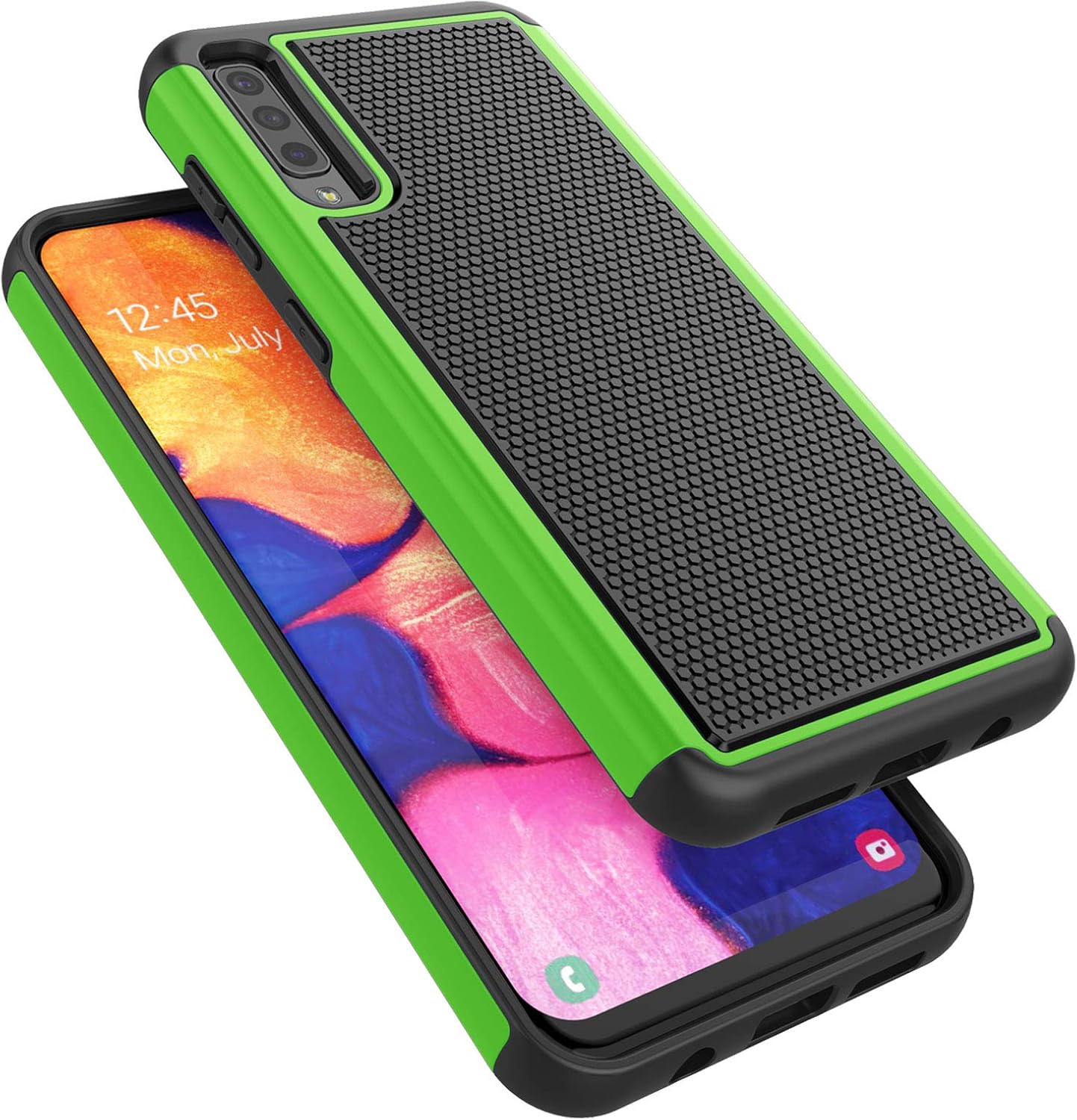 Tekcoo Galaxy A50 Case, Galaxy A30S / A50S Cute Case, [Tmajor] Shock Absorbing Rubber Silicone & Plastic Scratch Resistant Bumper Grip Sturdy Hard Phone Cases Cover for Samsung A50/A30S/A50S [Green]