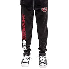 Ultra Game NFL Official Youth Super Soft Game Day Jogger Sweatpants, San Francisco 49ers, Team Color, 10-12