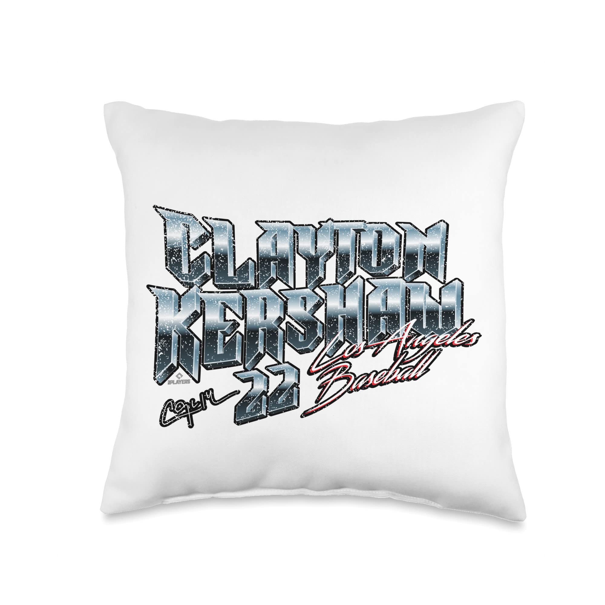 Clayton Kershaw Los Angeles Baseball Heavy Metal MLBPA Throw Pillow