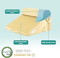 Vista 5 de Bedluxe Adjustable 3pcs Bed Wedge Pillow Set, Memory Foam Wedge Pillows Post Surgery for Back, Neck, Leg Pain Relief, Pillow Wedge for Sleeping