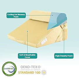 Bedluxe Adjustable 4pcs Bed Wedge Pillow Set, Memory Foam Wedge Pillows Post Surgery for Back, Neck, Leg Pain Relief, Pillow Wedge for Sleeping, Sitting up in Bed, Acid Reflux and GERD, Black