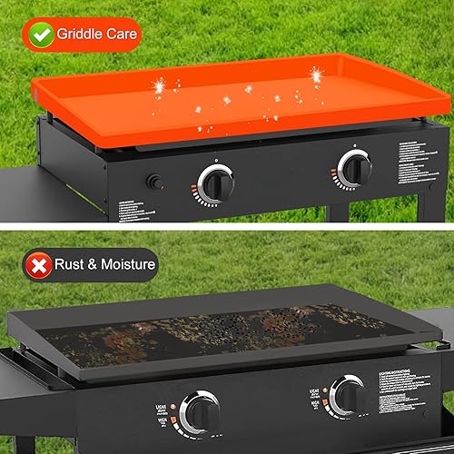 Miniatura 4 de Alfombrilla de silicona para Blackstone de 28 pulgadas, diseño envolvente completo mejorado que protege la superficie de cocción, amigable para