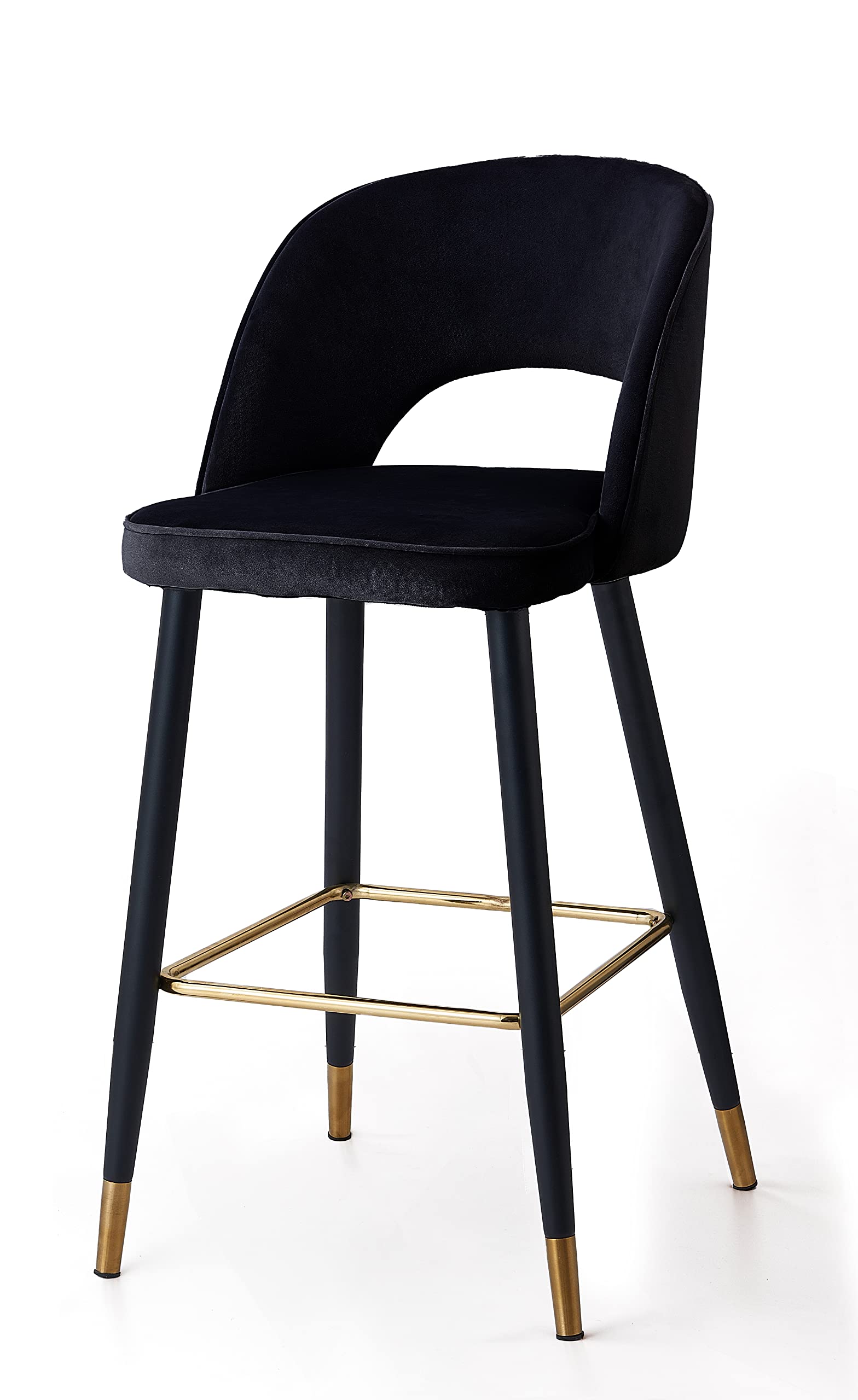 Angela - Bar Stool Kitchen Chair Round 3D High Bar Chair Modern Design With Strong Base (Black)