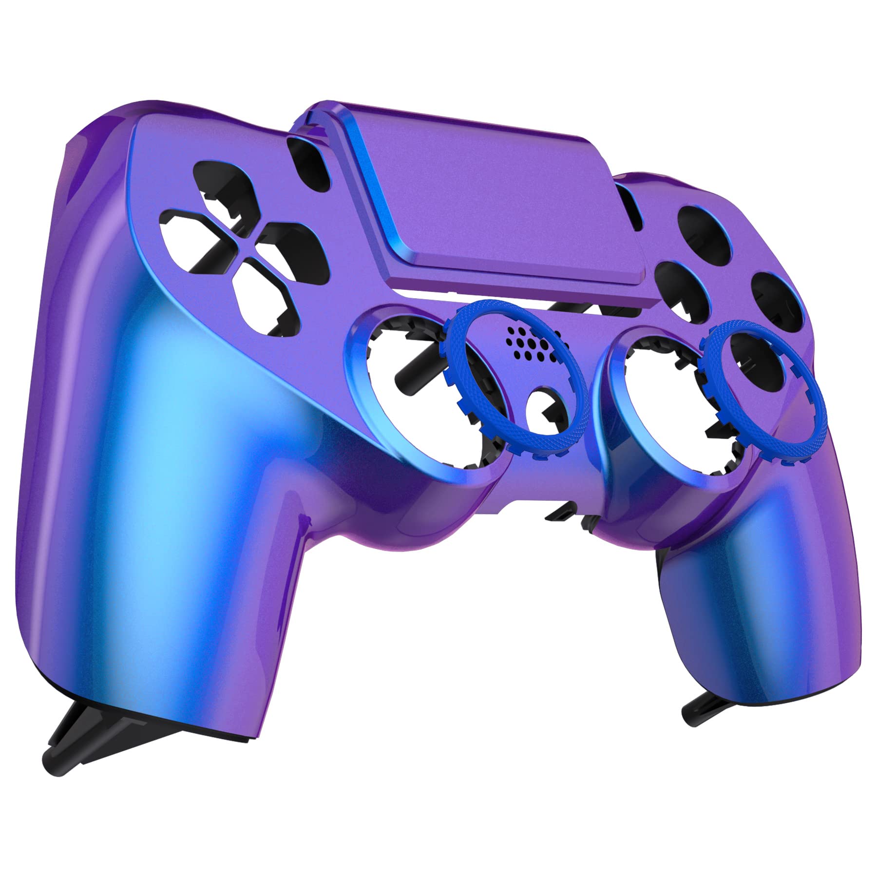 eXtremeRate Cover Custodia Touchpad Compatibile con ps4 PRO Slim Controller,Ghost Copertura Frontale Case Scocca Touchpad Compatibile con ps4 Joystick JDM-040/050/055-Camaleonte Viola Blu