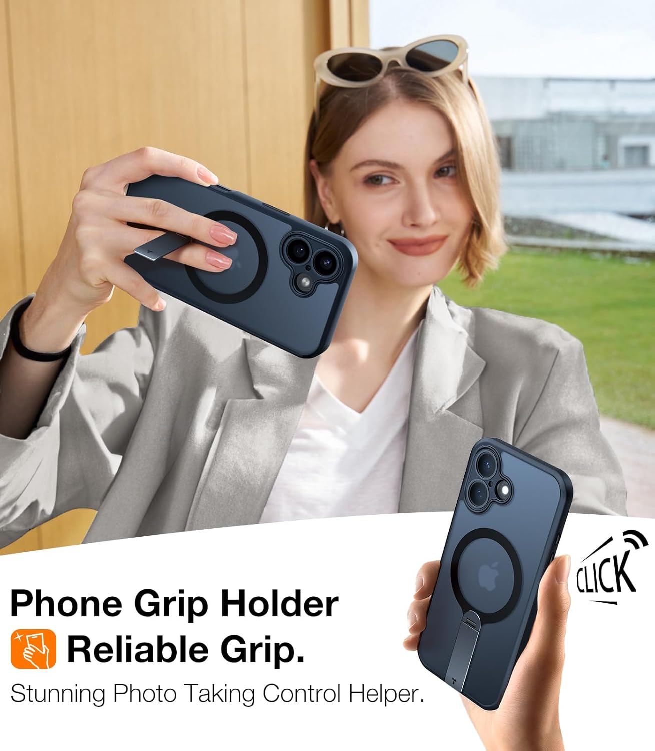 TORRAS 360° Stand & Magnetic Shockproof for iPhone 16 Plus Case with Full Camera Protection, Fit for MagSafe, 16FT Military Grade Shockproof Slim Phone Case for iPhone 16 Plus 6.7", Black - Image 7