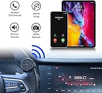 Vista 4 de UltraConnect - Botón de control inalámbrico Bluetooth multimedia con funcionalidad Selfie - Compatible con iPhone y Android - Perfecto para volante