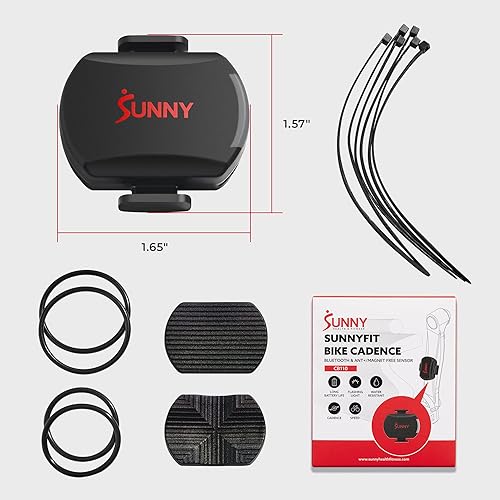 Miniatura 6 de Sunny Health & Fitness Ciclismo de ejercicio 2 en 1 CadenciaRPM + sensor de velocidad para bicicletas de interior o exterior con aplicación SunnyFit