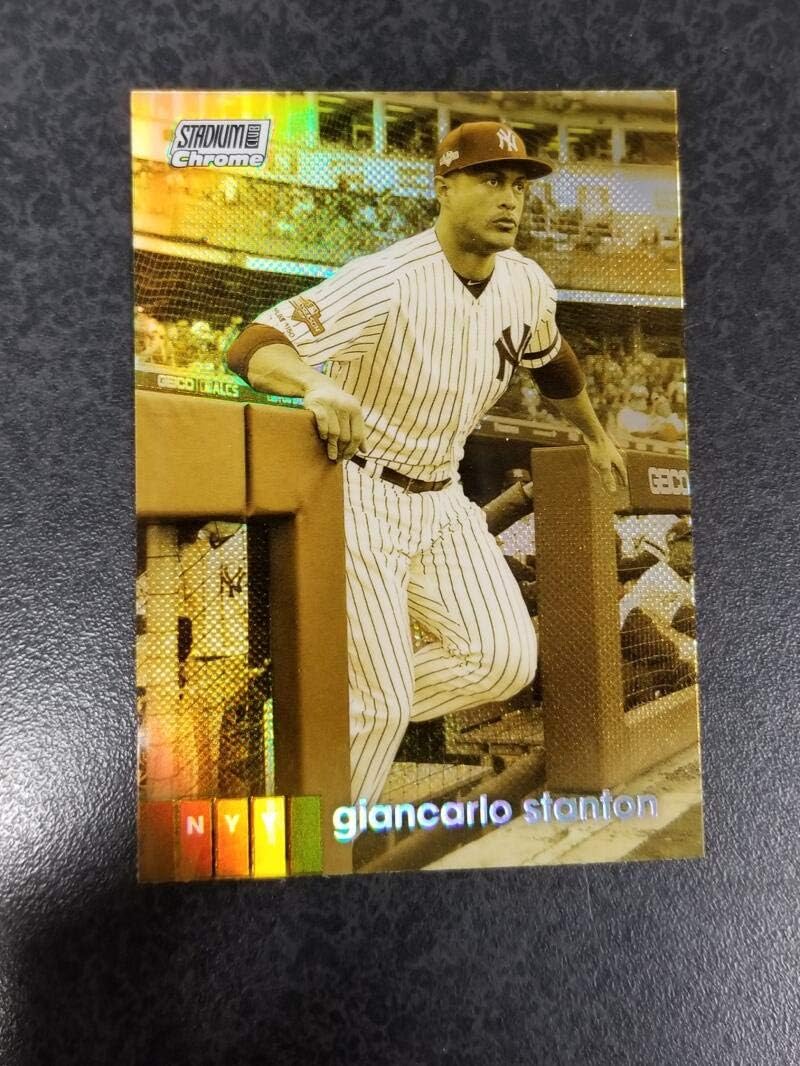 Baseball MLB 2020 Topps Stadium Club Chrome Refractors Gold Mint #18 Giancarlo Stanton NM Near Mint Yankees