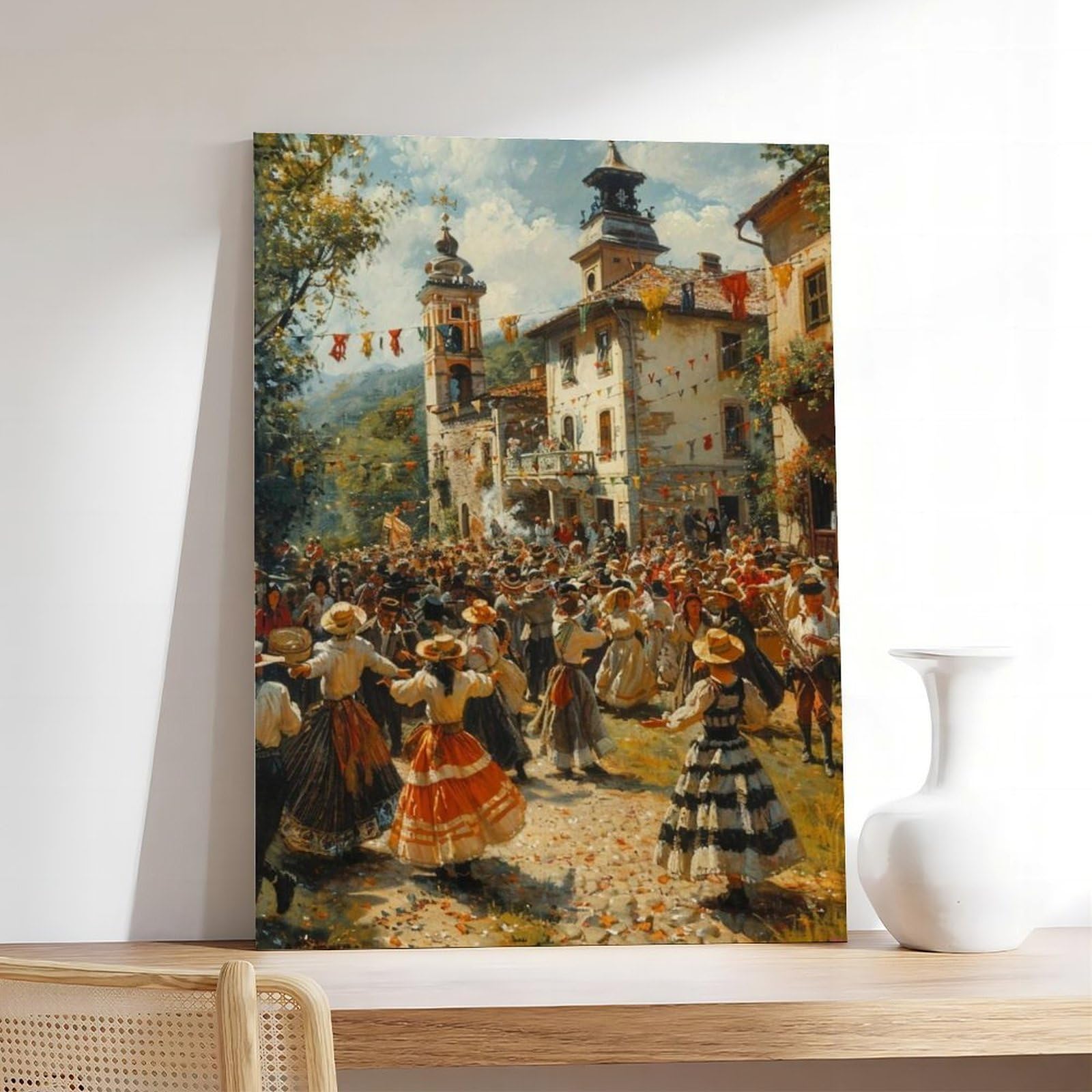 Łowicz - Poster su tela con stampa di festival popolari, decorazione per camera da letto, ufficio, stanza, regalo, 50 x 75 cm