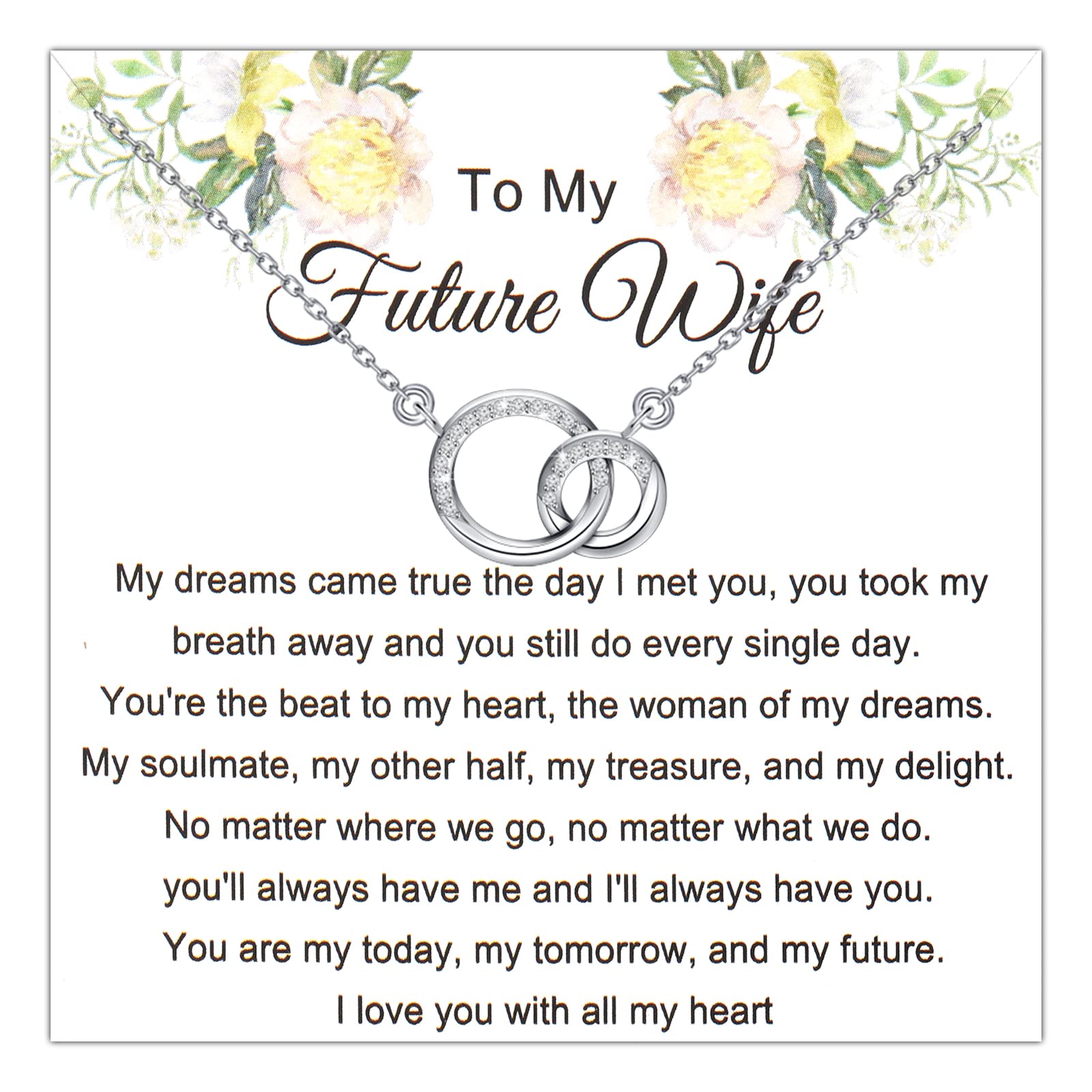 UJIMS To My Future Wife Necklace from Husband Engagement Gifts for Fiancee Wedding for Wife