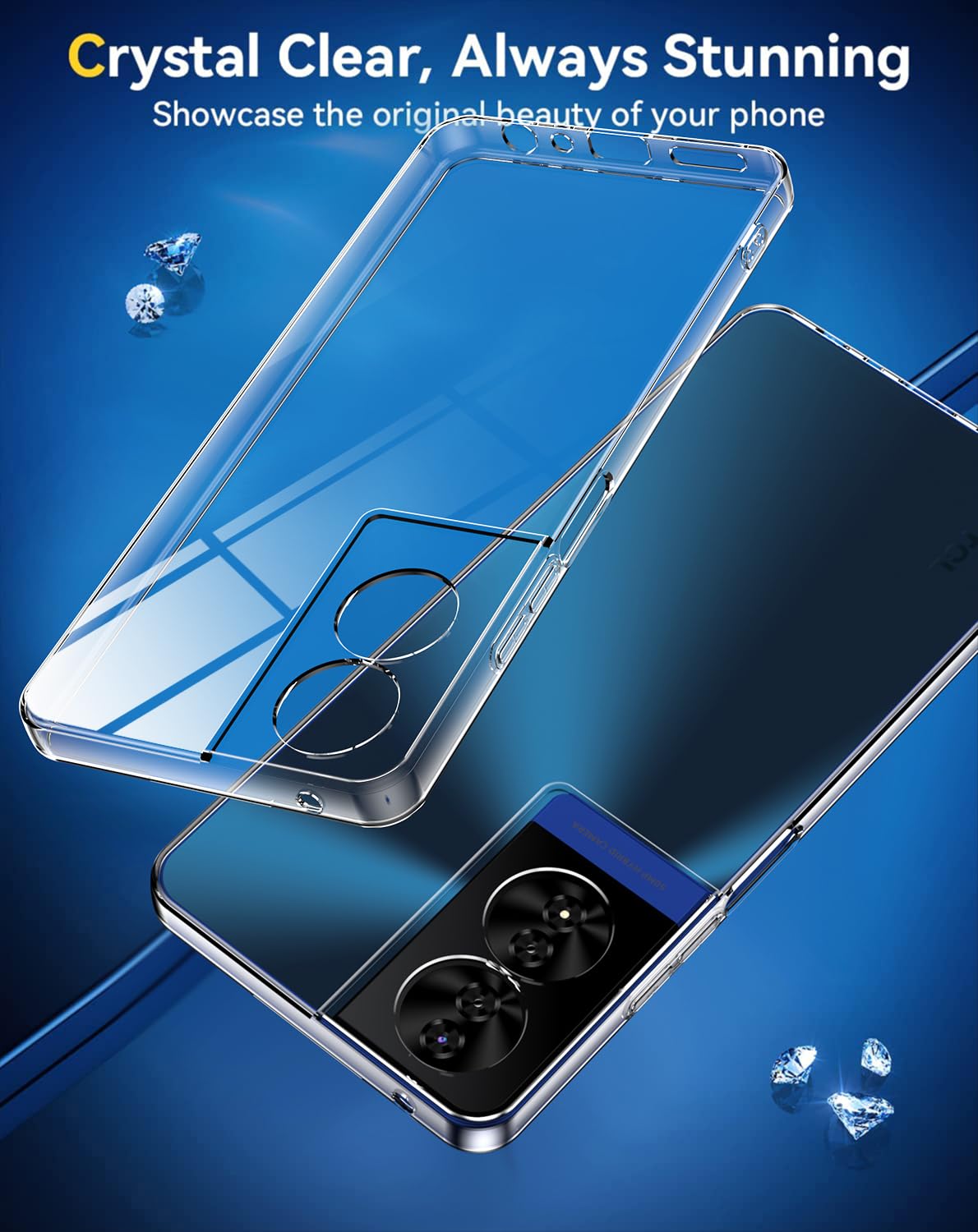 Cover Per TCL 50 SE E TCL 40 NxtPaper 4G – Custodia In Silicone TPU Trasparente + 2 Pellicole In Vetro Temperato, Antiurto E Anti Impronte