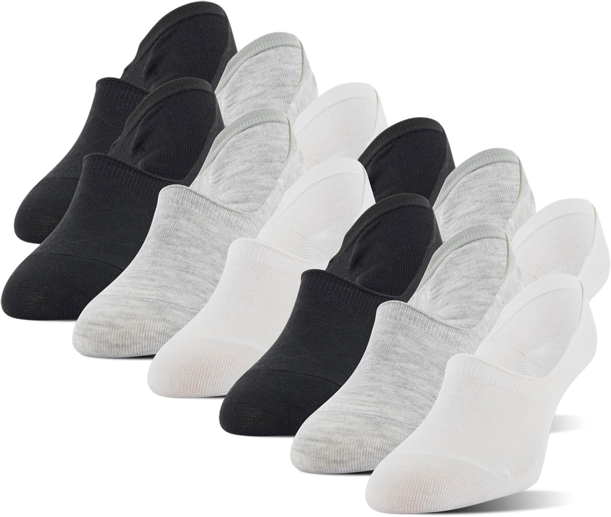 womens Lightweight Mid Cut No Show Socks, 12-pairs
