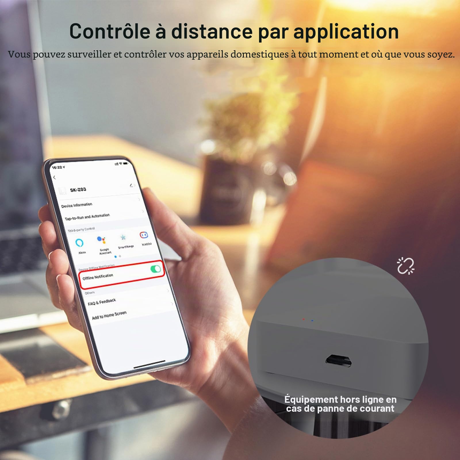 Passerelle ZigBee et Hub Bluetooth, 2en1 Passerelle ZigBee sans fil avec contrôle à distance par APP, Pont WiFi Bluetooth pour le contrôle d’automatisation domestique,Passerelle Tuya compatible Alexa