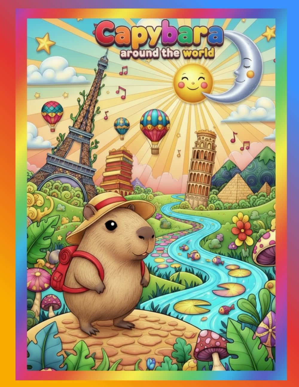 Capybara around the world: 50+ drawings, Capybara adventures, Fun time, travel the world, Easy drawing, Cozy capybaras