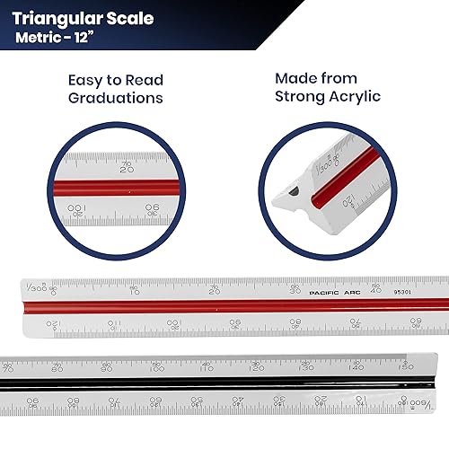 Miniatura 5 de Pacific Arc Regla de escala métrica codificada por colores, escalada: 1/100,200,300,400,500,600, Japón