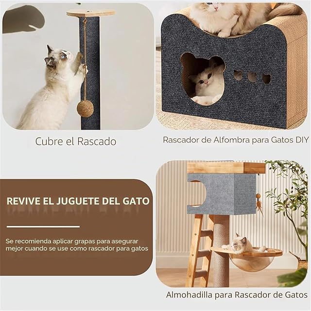 Foto 4 de 7 de CDPTD Tapete Autoadhesivo para Rascar Gatos,Alfombrilla Autoadhesiva Recortable