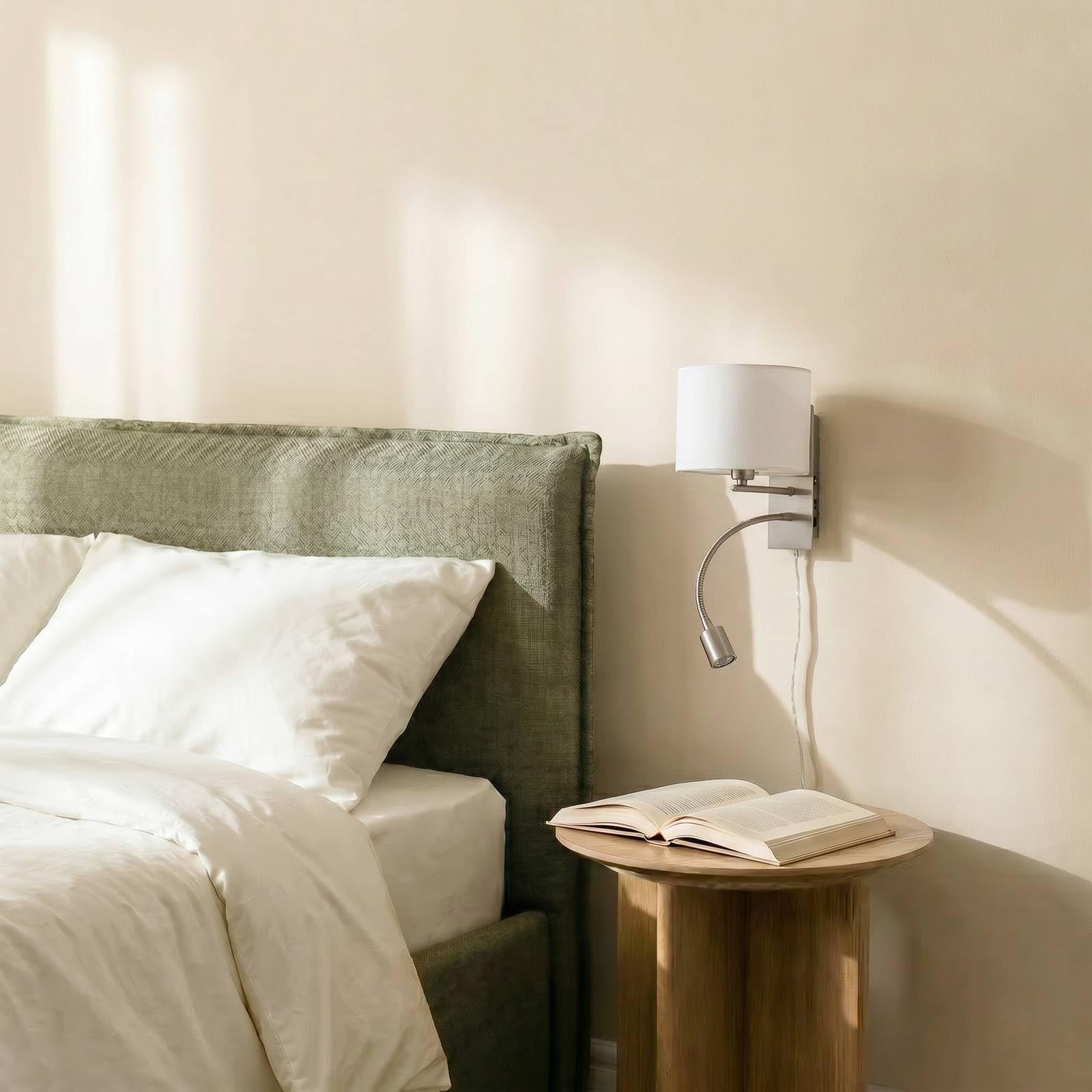Lindby Wandleuchte, Wandlampe Innen Florens (Modern) in Alu aus Textil (1 flammig E14) - Wandleuchten Wandstrahler Wandbeleuchtung Schlafzimmer/Wohnzimmer Wohnzimmerleuchte