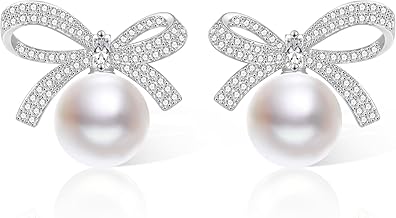 ALEXCRAFT Gold Silver Stud Earrings Small Earrings Women Hypoallergenic Silver 925 Bow Tassels Earrings Bow Stud Earrings Long Tassels Earrings Small Bow Earrings Long Women