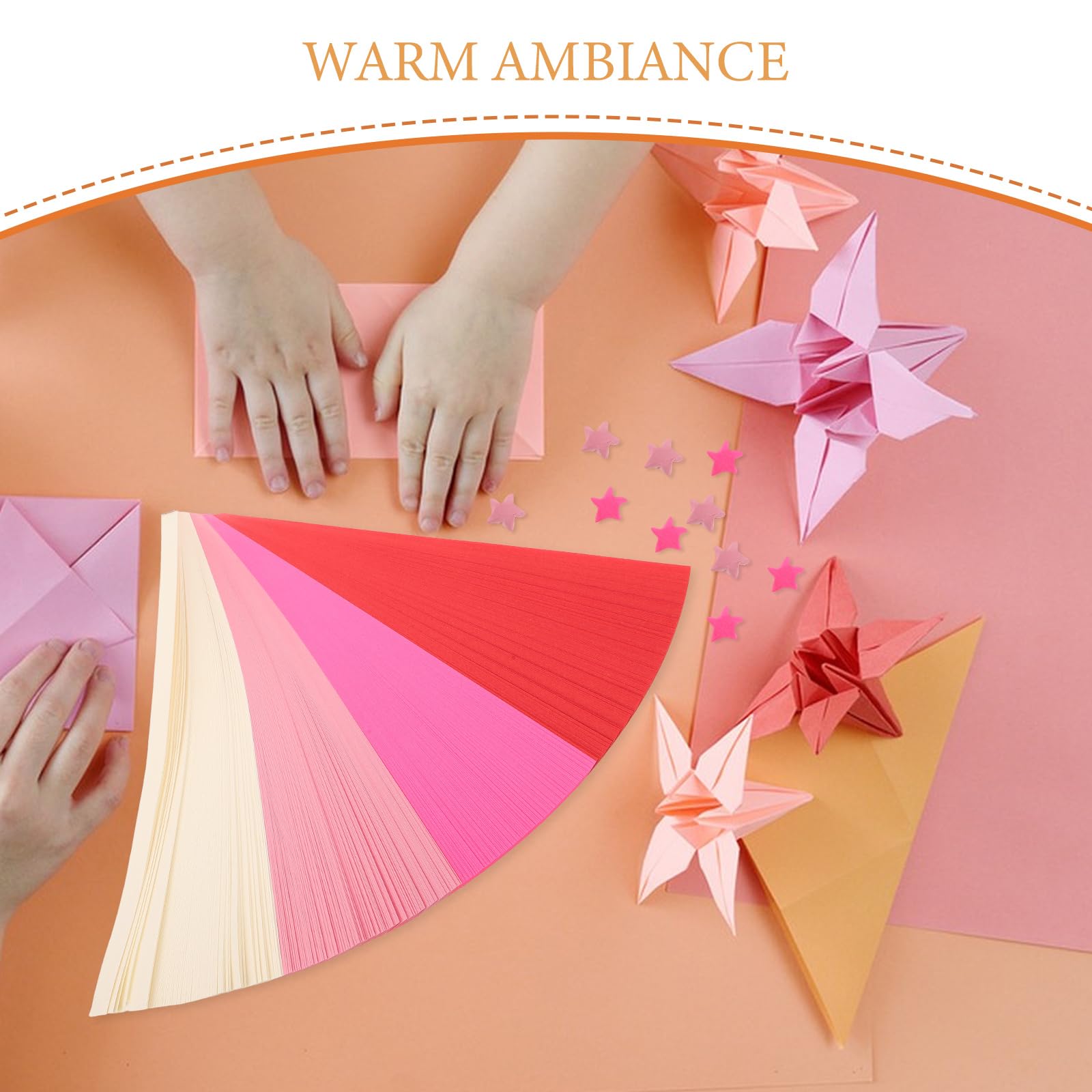 5400 Strisce di Carta Origami a Stella Portafortuna Sfumate Rosse, Kit Fai da Te per Decorazioni Artigianali, Carta Origami Bifacciale per Feste, Viaggi e Lavoretti Creativi