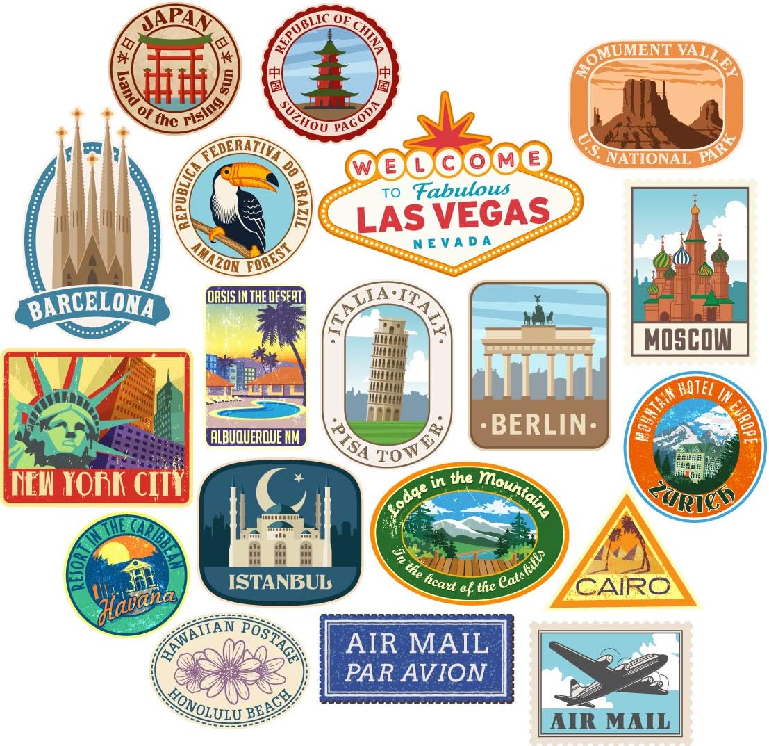 20x Luggage stickers