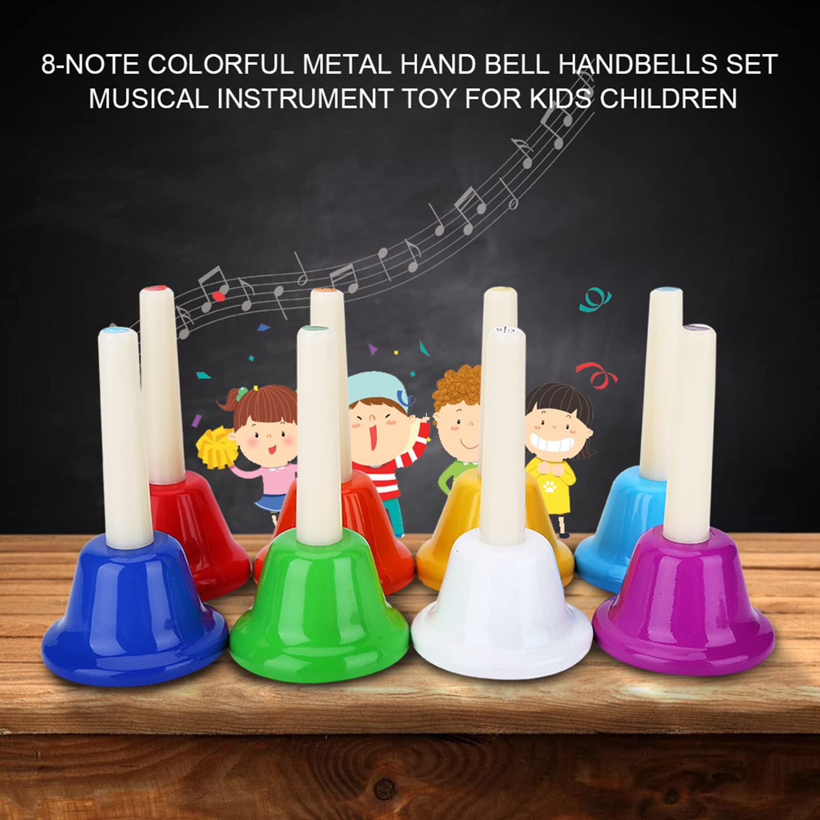 Alomejor Handglocken Set 8-tönig - Metall Glocken Für Kinder Musiklernspielzeug