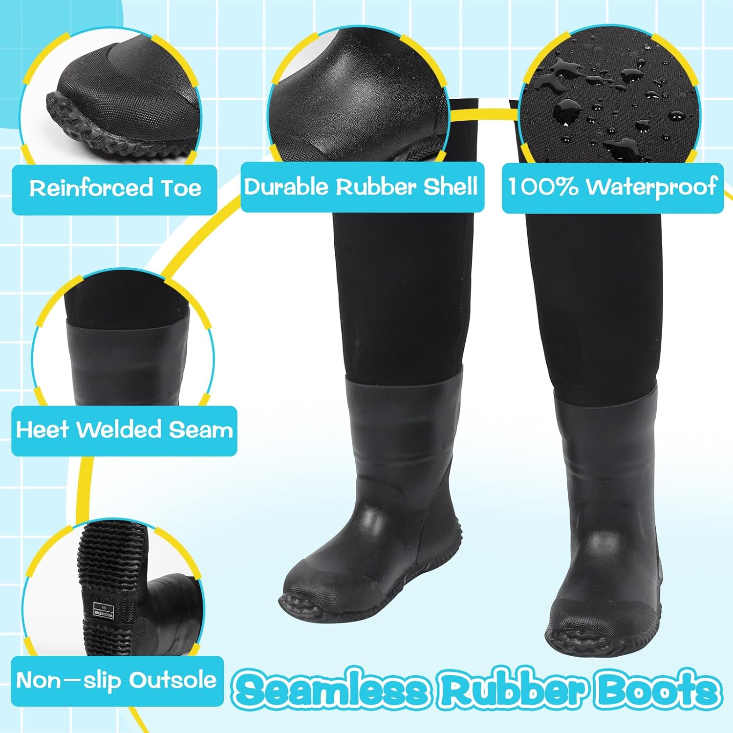 LHG Waders for Kids Waterproof Neoprene Chest Waders Insulated Hunting Fishing Youth Waders for Boy Girl