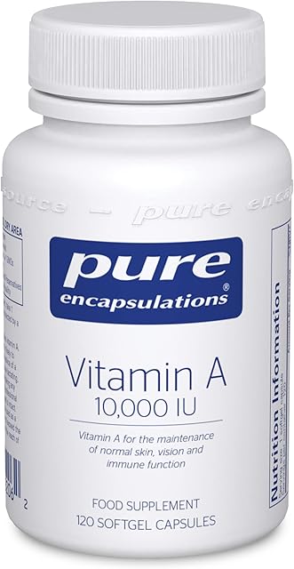 Pure Encapsulations - Vitamin A 10,000 IU - Supports The Maintenance of Normal Skin, Vision and Immune Function - 120 Softgel Capsules