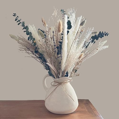 Jarrón rústico de cerámica blanca para decoración del hogar, jarra de arcilla antigua para granja antigua, jarrones para cerámica vintage grande con Jarrón rústico de cerámica blanca para decoración del hogar, jarra de arcilla antigua para granja antigua, jarrones para cerámica vintage grande con