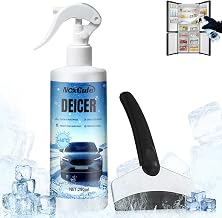 Car Windshield De-Icer Spray Windscreen Defroster Car Window Defroster with Scraper Quickly Melts Ice Snow for Windshield Bodywork Mirrors Tyres, 250ml