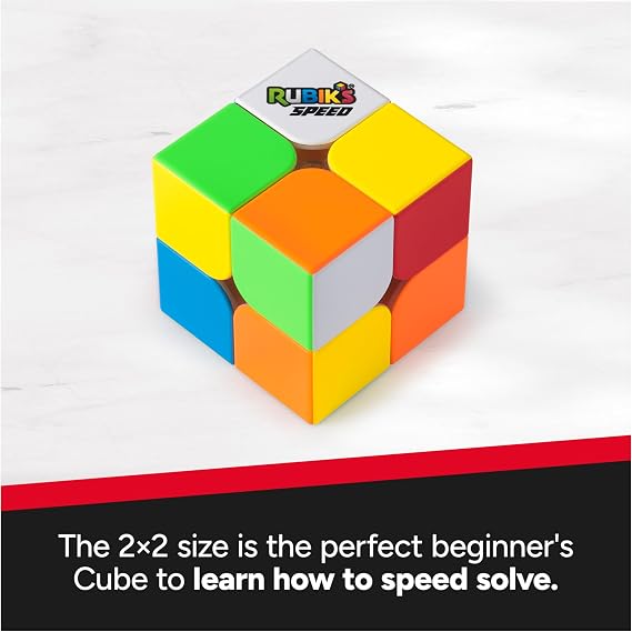 Rubiks Cube, 2x2 Speed Cube for Super Fast Solves, Problem-Solving Brain Teaser, Classic Color-Matching Puzzle, Fidget Toy, Sensory Puzzle for Adults, Teens, Kids, for Ages 8 & Up