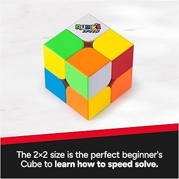 Rubiks Cube, 2x2 Speed Cube for Super Fast Solves, Problem-Solving Brain Teaser, Classic Color-Matching Puzzle, Fidget Toy, Sensory Puzzle for Adults, Teens, Kids, for Ages 8 & Up