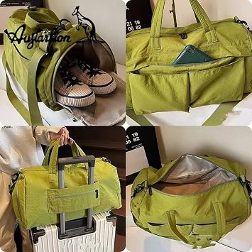 Travel Duffel Bag, Waterproof Sports Gym Bag with Shoe Compartment, Weekend Holiday Carry Tote bag for Men and Women (19qlv)