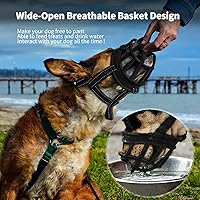 Vista 4 de BARKLESS Bozal para perro, bozal de silicona suave para perros para evitar morder y masticar, cubierta de boca de jaula transpirable