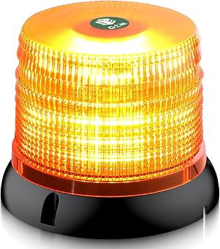 EYPINS Cordless LED Beacon Light Magnetic - 72 LED Amber Rooftop Flashing Light with Battery & Remote for Truck Trailer Vehicles, Waterproof Emergency Strobe Beacon Lights cordless amber 72LED