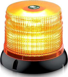 EYPINS Cordless LED Beacon Light Magnetic - 72 LED Amber Rooftop Flashing Light with Battery & Remote for Truck Trailer Vehicles, Waterproof Emergency Strobe Beacon Lights (cordless amber 72LED)