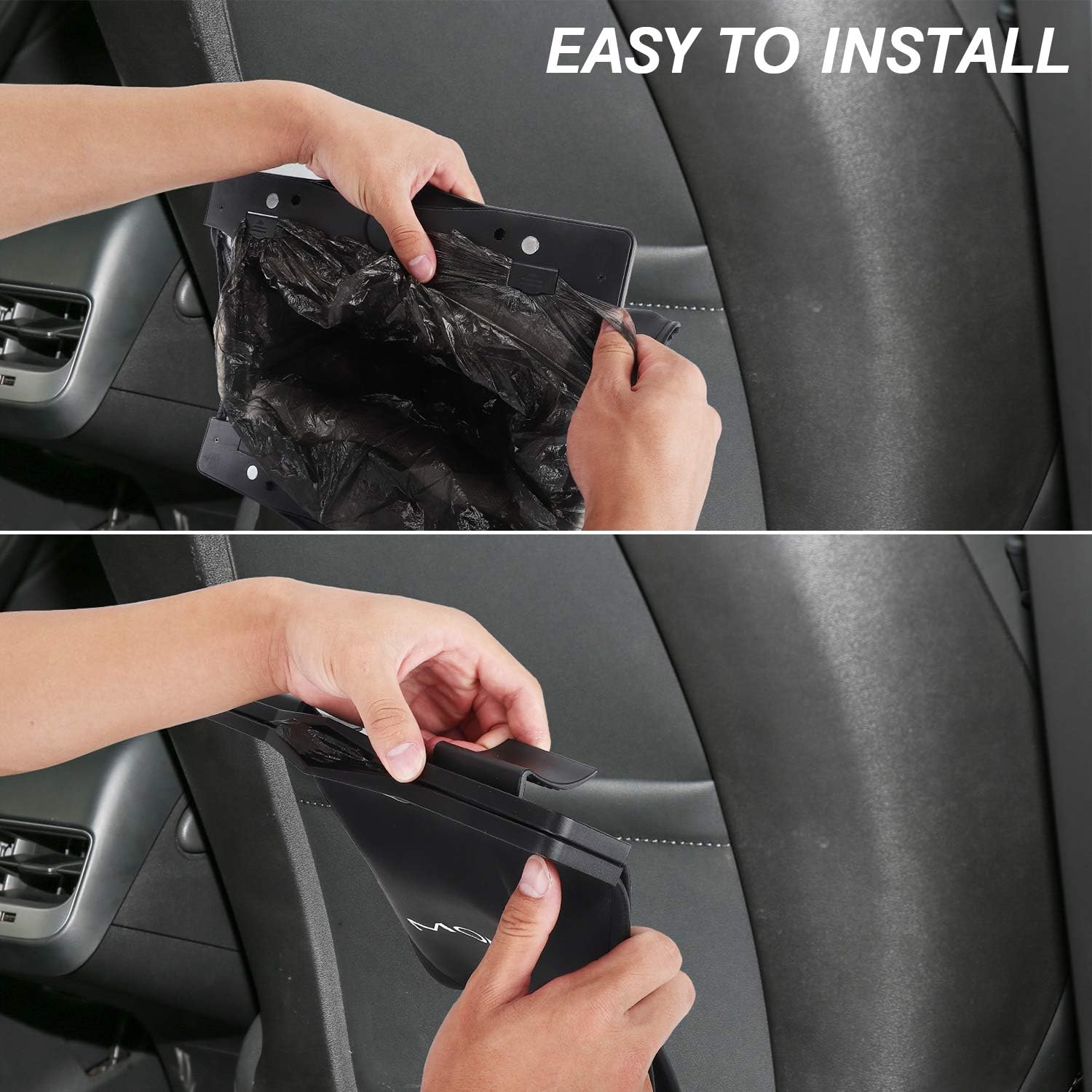 Motrobe Tesla Model 3 Trash Can Garbage Bag Hanging Magnetic Buckle Waterproof with LED Light 2016-2023