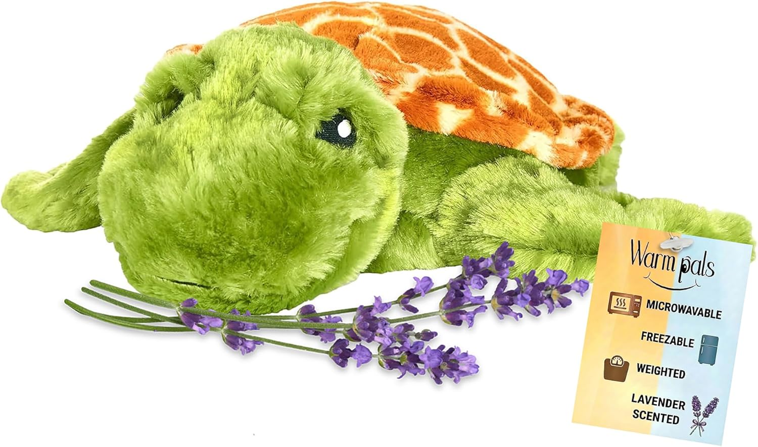 Tyson Turtle - Microwavable & Weighted Plush Stuffed Animal - Heated Plushie for Warmth - Cute, Soft, Cozy Toy for Adults & Children (Boys, Girls, & Toddlers) by Warm Pals