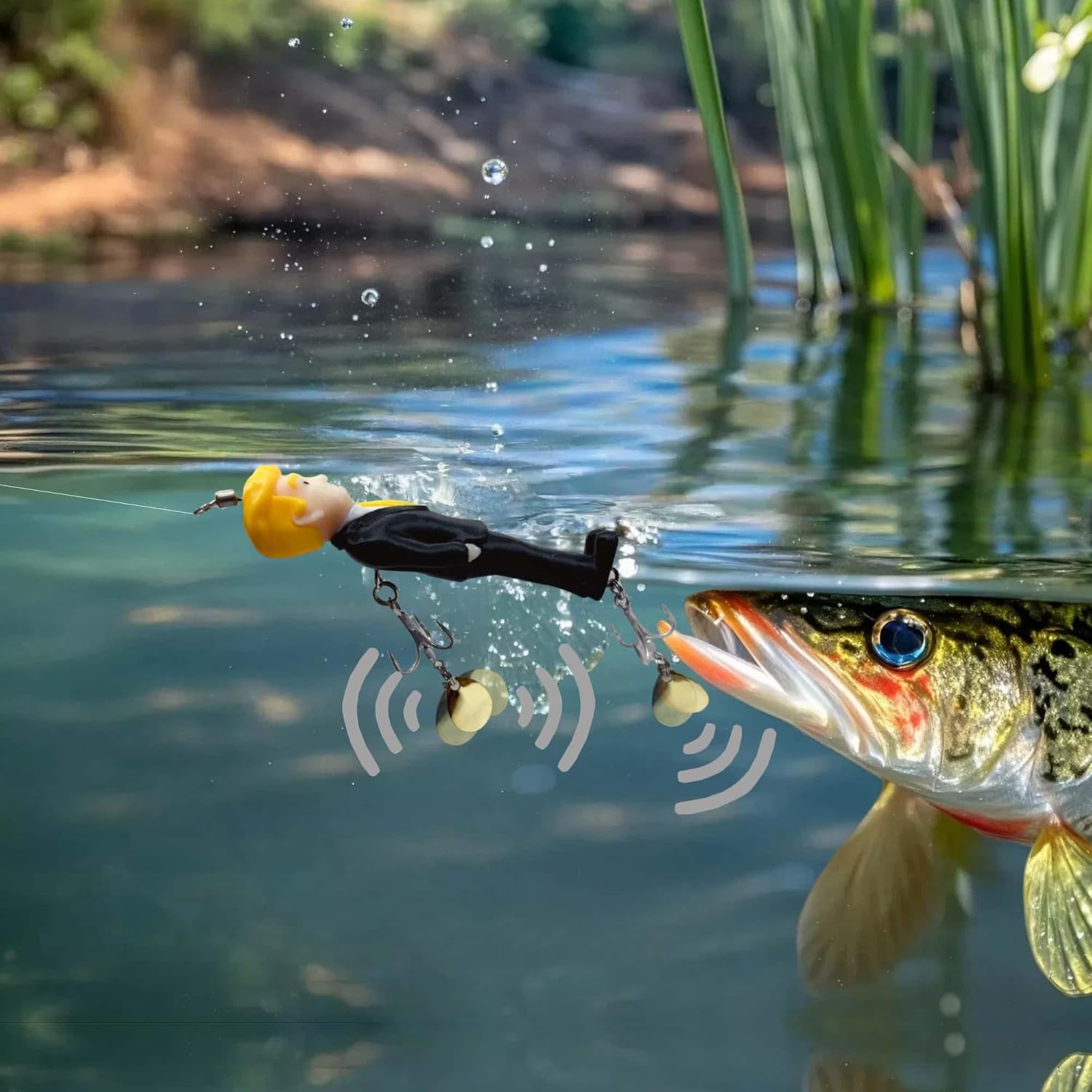 Top Water Lures for Bass & Trout - Funny Shape Collectible Swim Baits with Metallic Glitter, Fishing Spinner Baits for Freshwater & Saltwater, Unique Memorial Prank Gift for Anglers