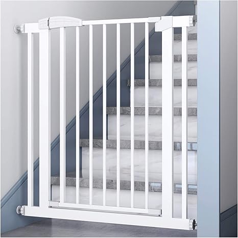 Amazon Co Jp フェンス ドア ベビーガード柵 扉自動開閉 ベビーゲート 階段上 子供 犬 猫 柵 安全ロック設置幅75 229cm Color Height 80cm Size 180 187cm ベビー マタニティ