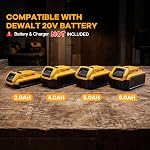 Clé d'impact sans fil 1/2", compatible avec DeWalt 20V Batterie, 1500N.m(1106Ft-Lbs) Pistolet électrique à impact brushless haute torque avec 3-Speed, Conducteur de choc lourd (outil de base) & NO Batterie)