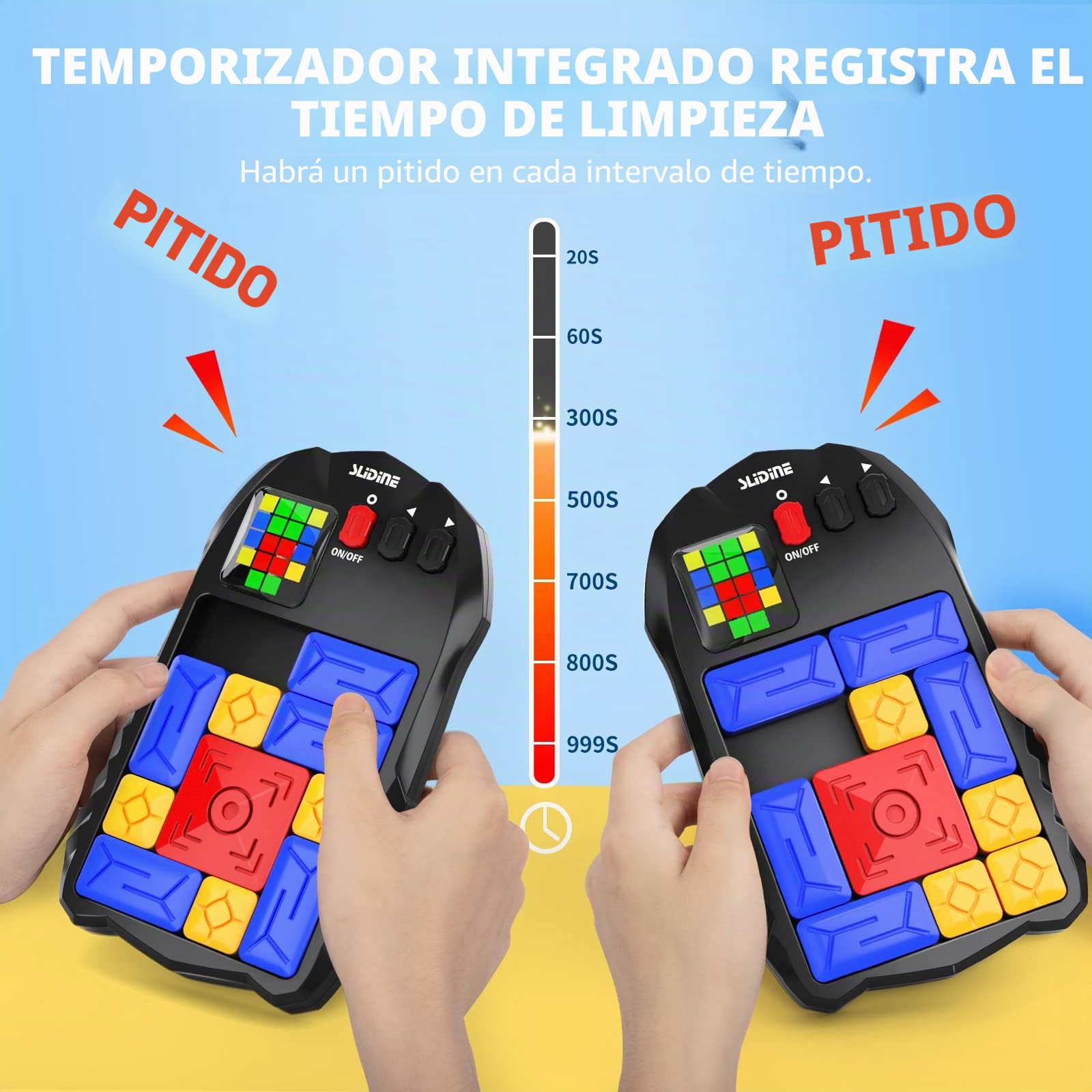 TEMI Super Slide Puzzle Game - Rompecabezas de Masa Deslizante de 500+ Horizonte, Juguetes antiestrés de Viaje, Consola de Mano, Juegos de Aprendizaje, Rompecabezas para Todas Las Edades