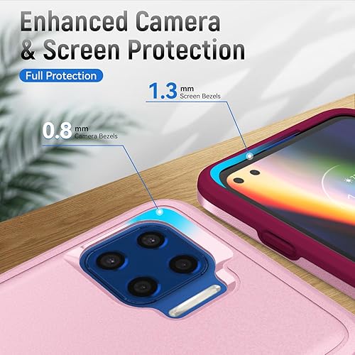 Vista 30 de Asuwish Funda protectora para Moto One 5G/One5G UW/Moto G G5 Plus con protector de pantalla de vidrio templado y delgada híbrida de cuerpo completo