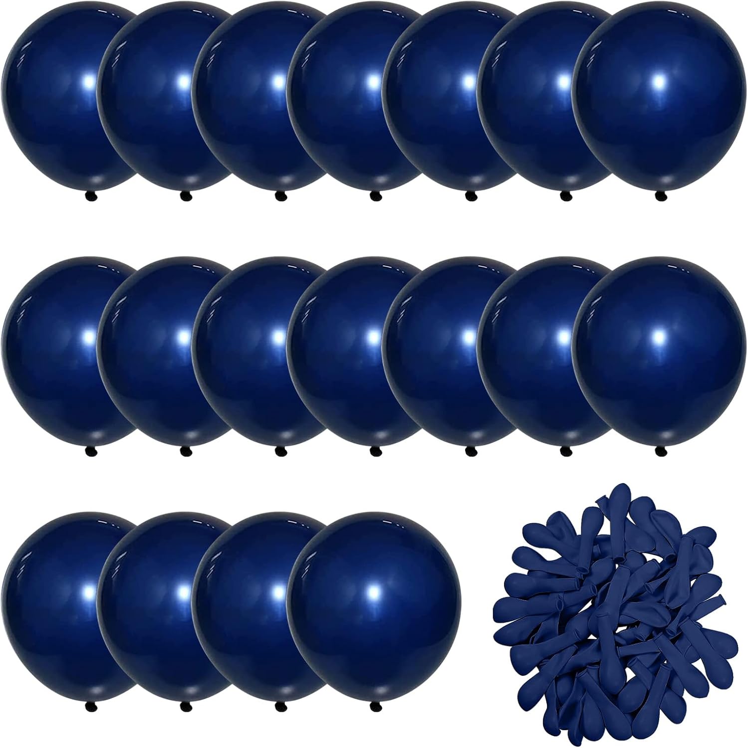 Navy Blue Balloons 60pcs 5inch Small Pearl Dark Blue Balloon for Balloon Garland Arch 5'' Round Mini Navy Latex Balloon for Kids Birthday Party Decoration DIY Graduation Wedding