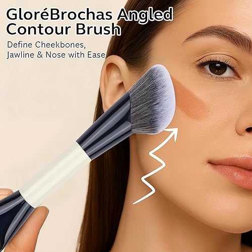 Miniatura 5 de Brochas de maquillaje de doble punta para base, pincel de contorno perfecto para cualquier aspecto, cepillo redondeado de lujo premium perfecto para