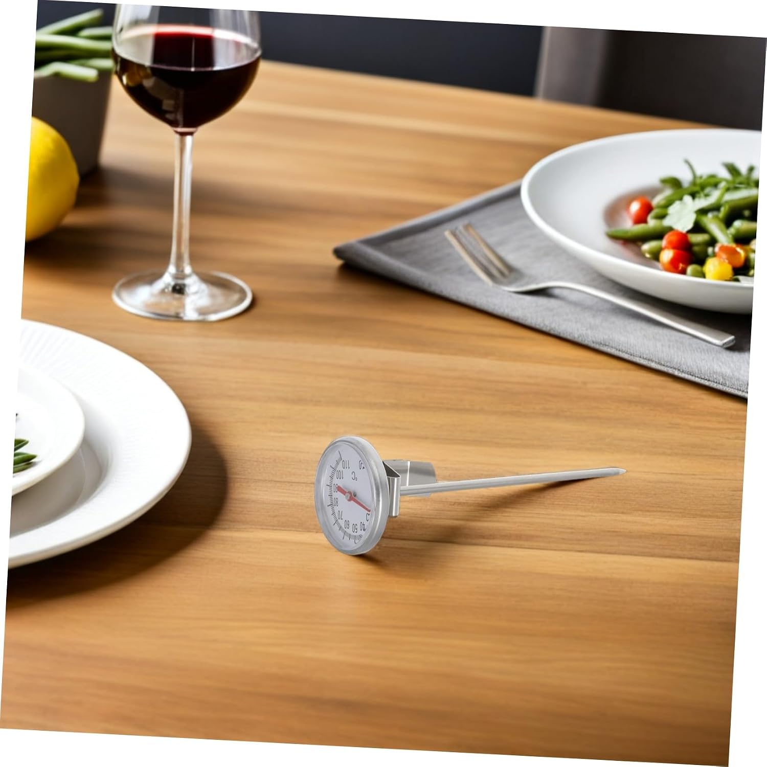 Stainless Steel Sugar Thermometer with Pot Clip and Long Probe