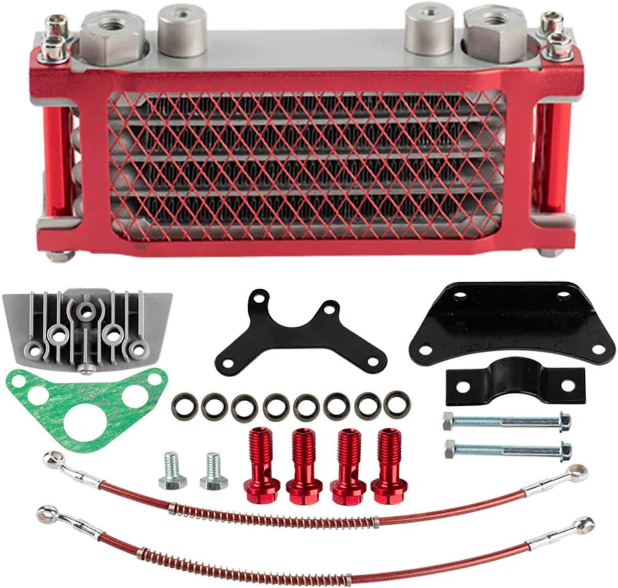 Universal Motorcycle Engine Oil Cooler 125cc 140cc Dirt Bike Monkey Bike DAX Pocket Bike ATV Motorcycle Universal Oil Cooler Radiator Set