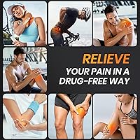 Vista 2 de AVCOO Estimulador muscular de unidad TENS de doble canal, máquina EMS TENS 3 en 1 con 24 modos y 40 niveles, masajeador EMS recargable para alivio